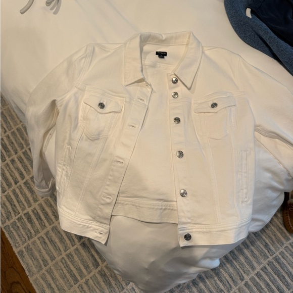 J. Crew Jackets & Blazers - Jcrew Women's White Denim Jacket Size M